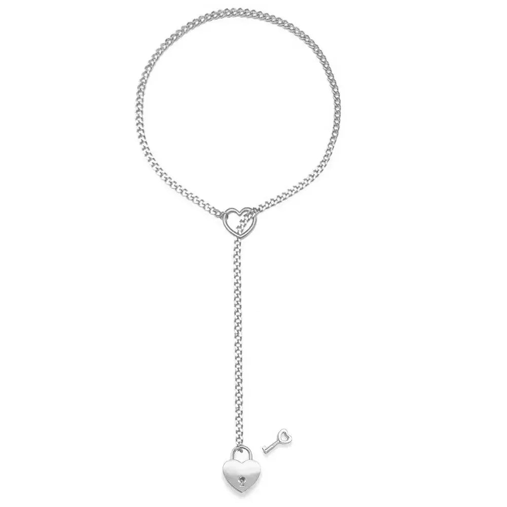 Silver bracelet with heart-shaped clasp on a white background
