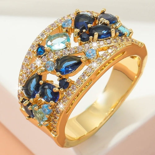 Boho Ladies Elegant Zircon Finger Ring For Women Birthday Party