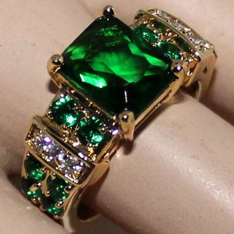 Personalized Opal Ring - Black Gold Geometric