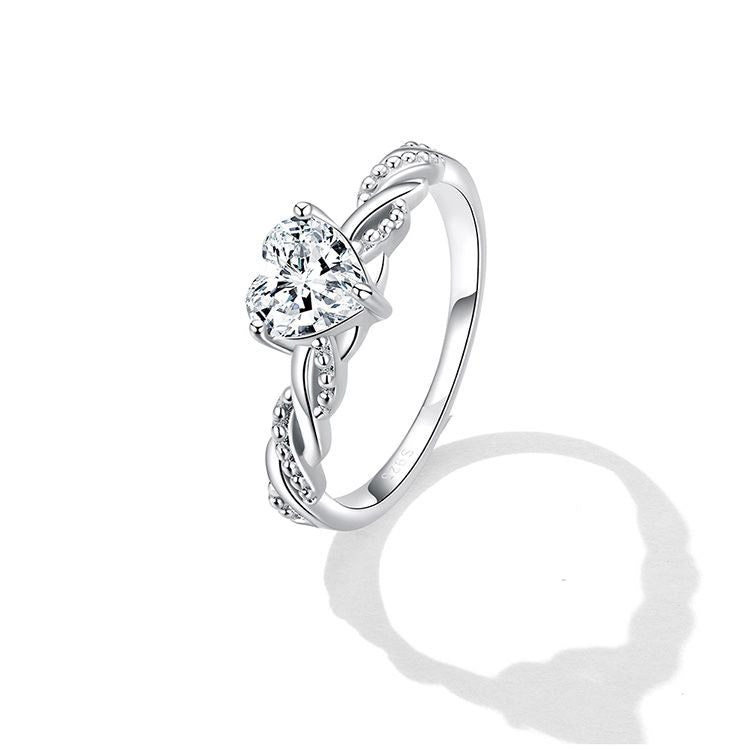 925 Sterling Silver Romantic Love Ring for Women Fine Jewelry Shining