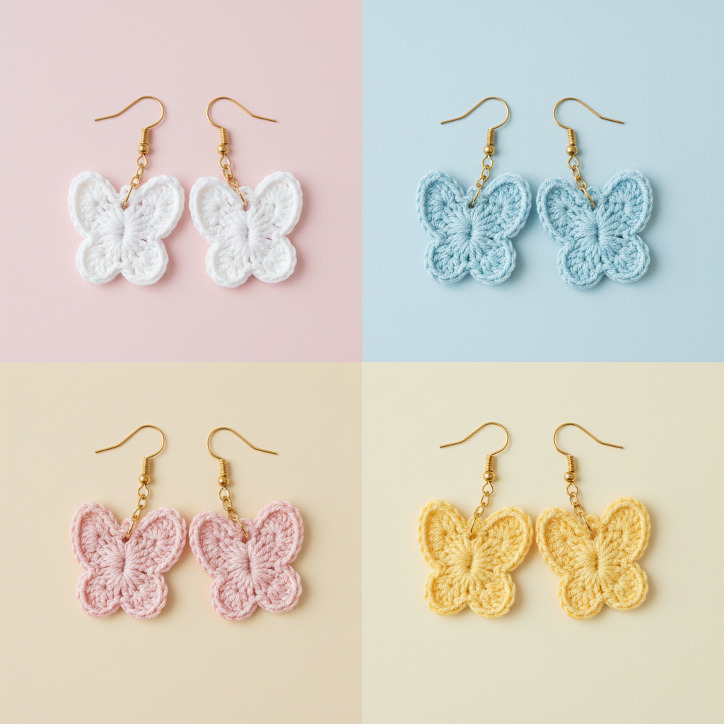 Crochet Butterfly Earrings