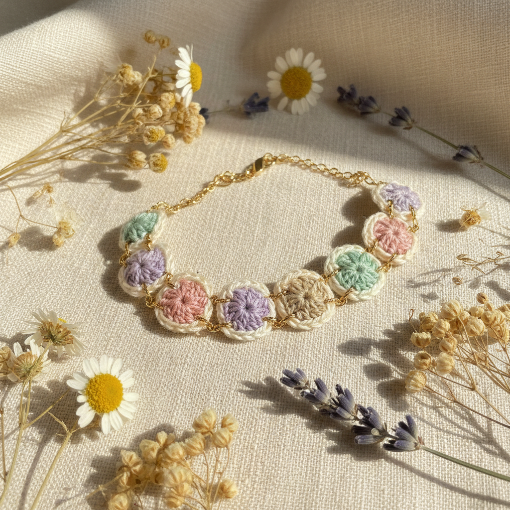 Granny Square Crochet Bracelet