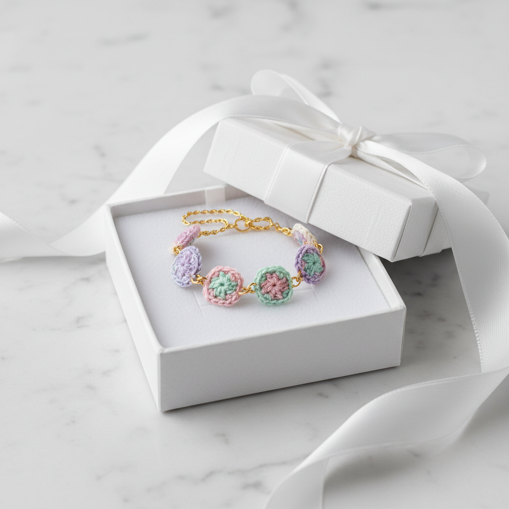 Granny Square Crochet Bracelet