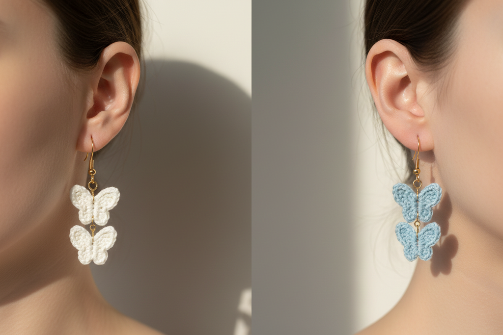 Crochet Butterfly Earrings