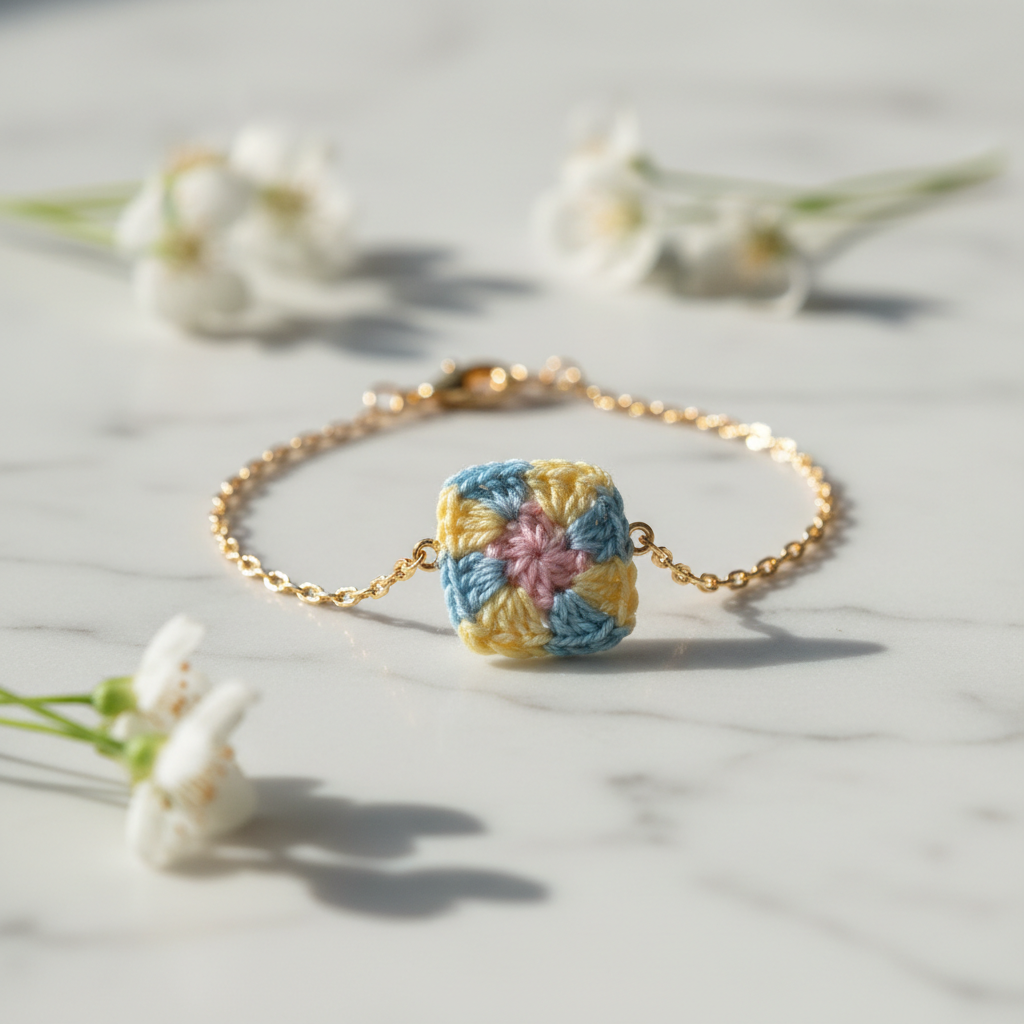 Granny Square Crochet Bracelet