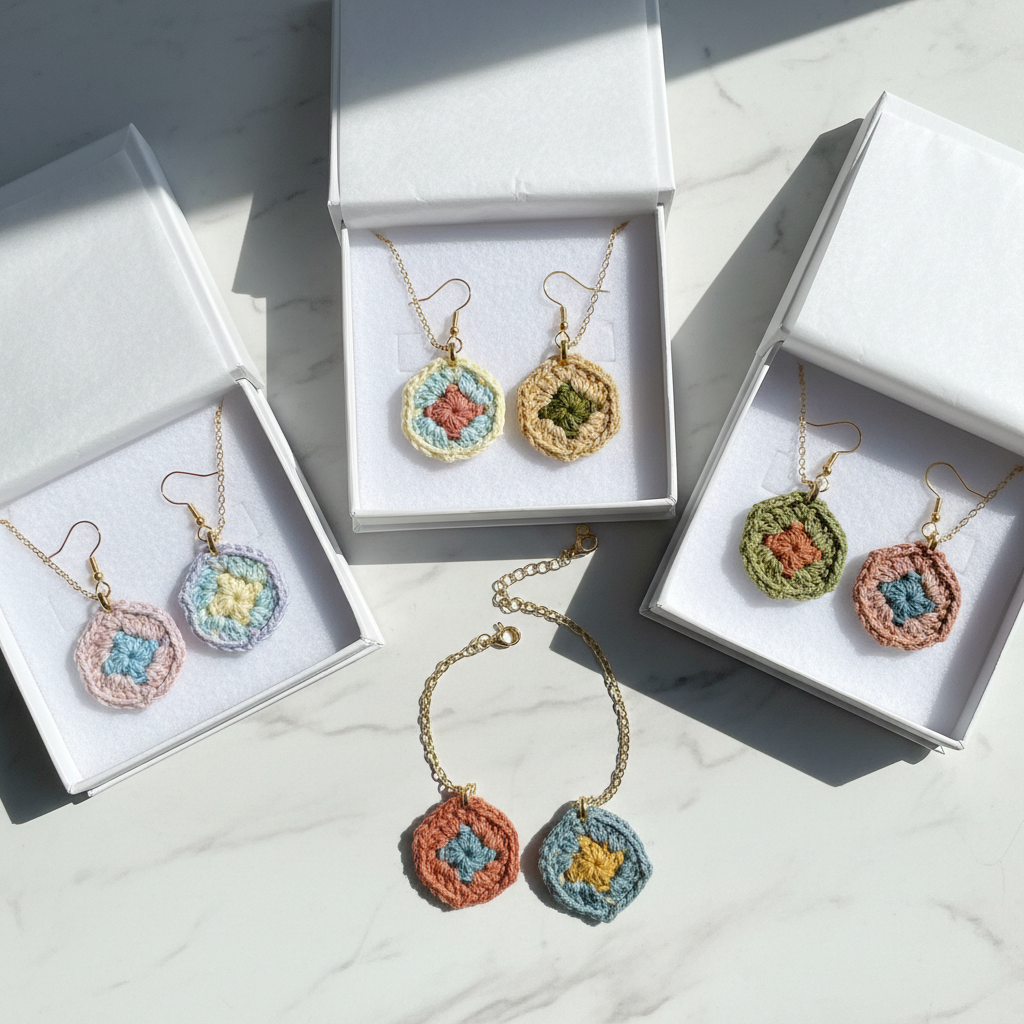 Granny Square Crochet Gift Box