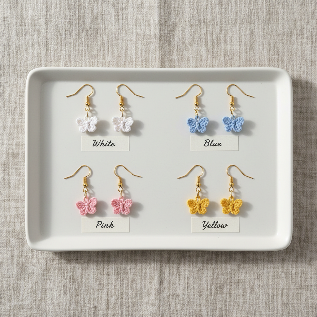 Crochet Butterfly Earrings