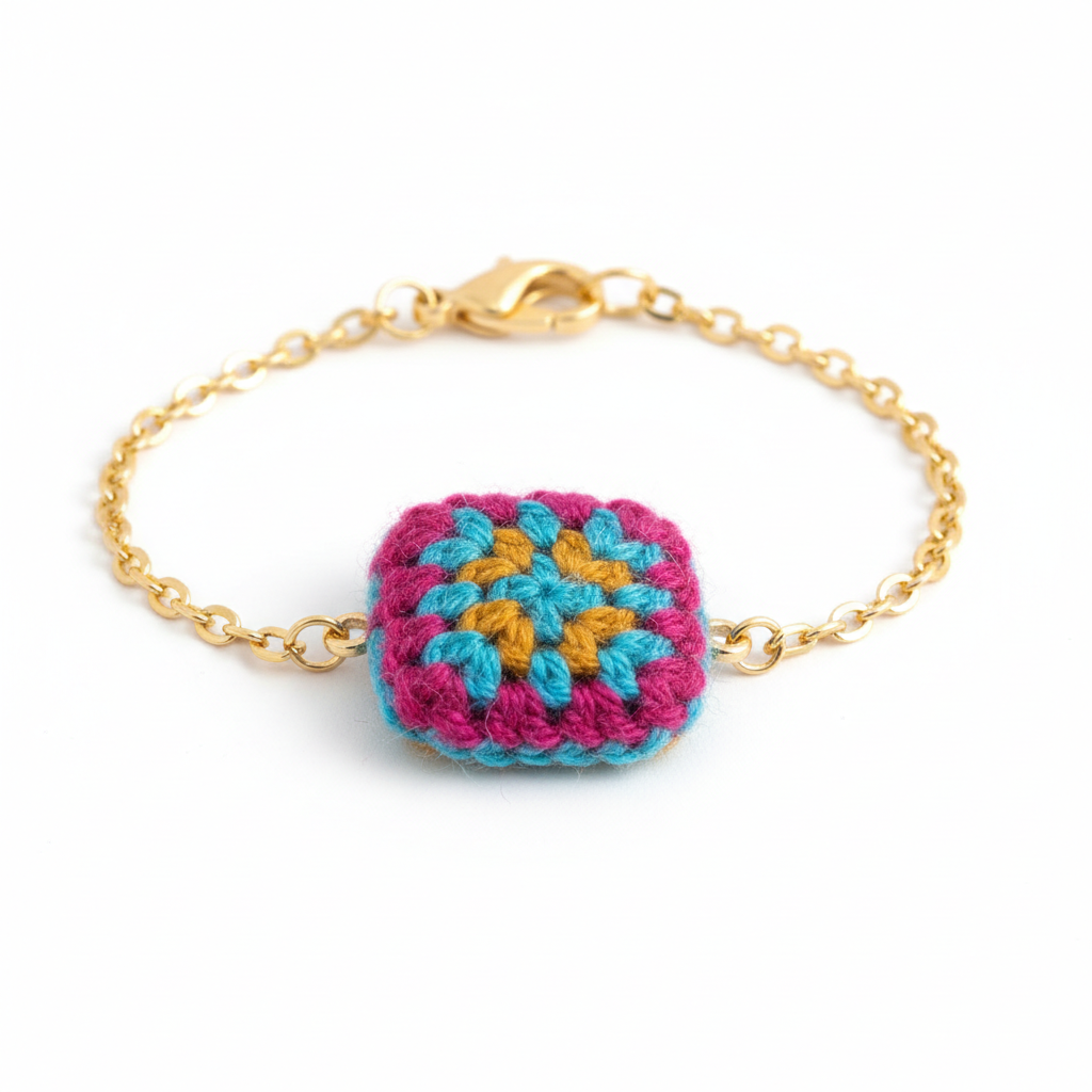 Granny Square Crochet Bracelet