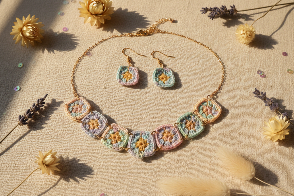 Granny Square Crochet Bracelet