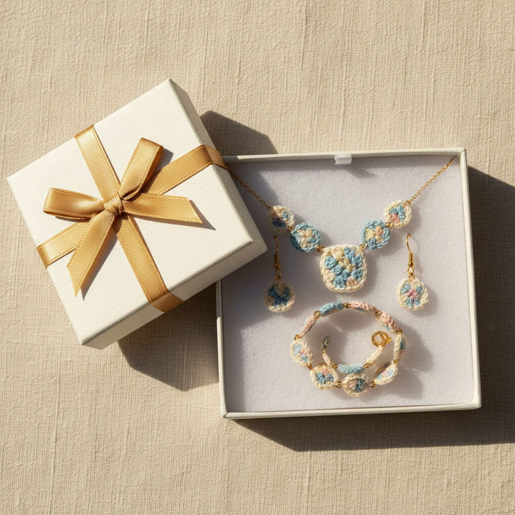 Granny Square Crochet Gift Box